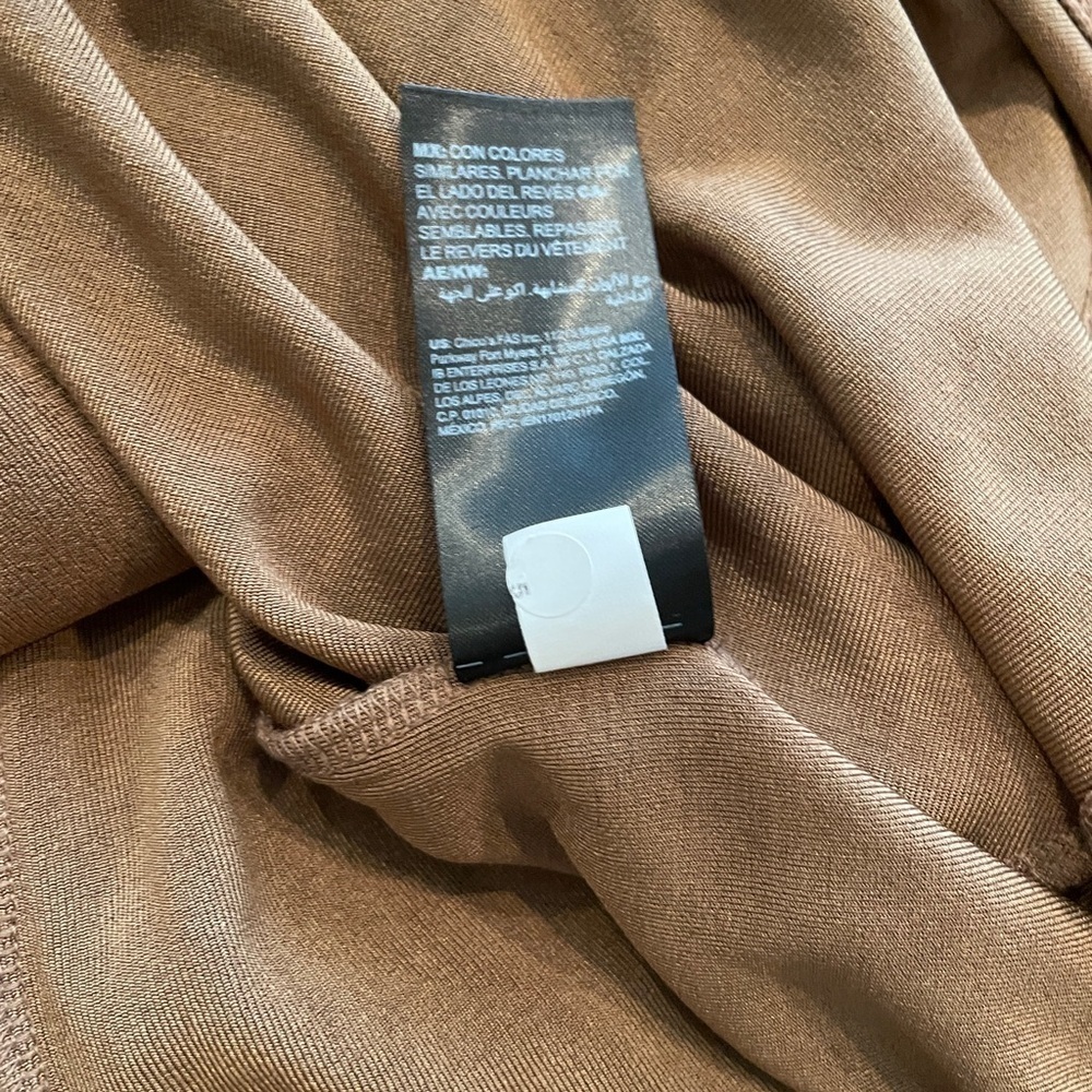 NWT Chico’s Travelers Women’s longline tie cardigan deep rum caramel SZ 8-10 - Picture 4 of 10